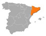 Localizzazione del territorio Catalogna in Spagna