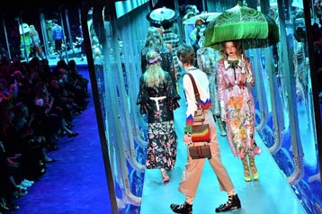 Gucci creations on the catwalk at this year's show