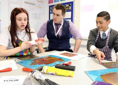 Zest and curiosity: Jake King with Laurentiu Filip, 14 and Jasmin Smith, 13s