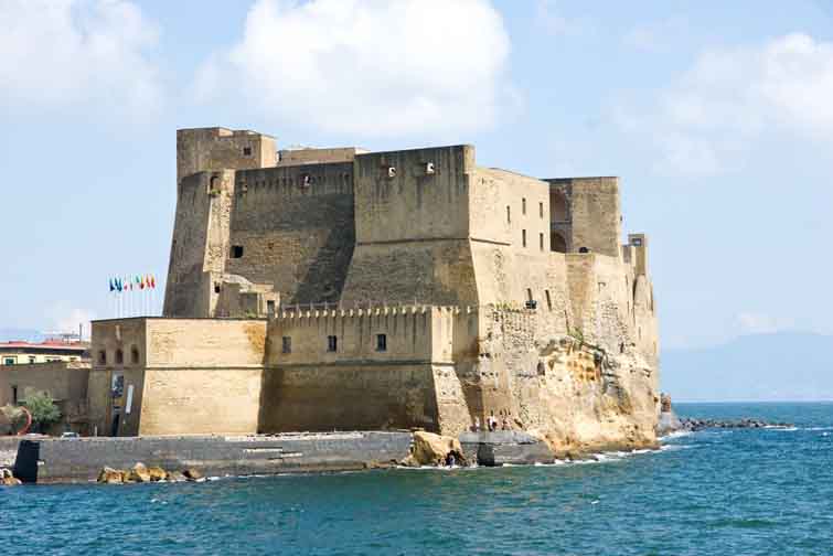 Castel dell'Ovo on the Gulf of Naples in Italy