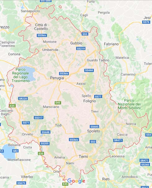 Umbria Region Map