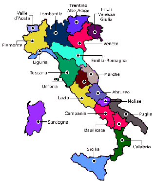 Map of Types of Languages in Italy